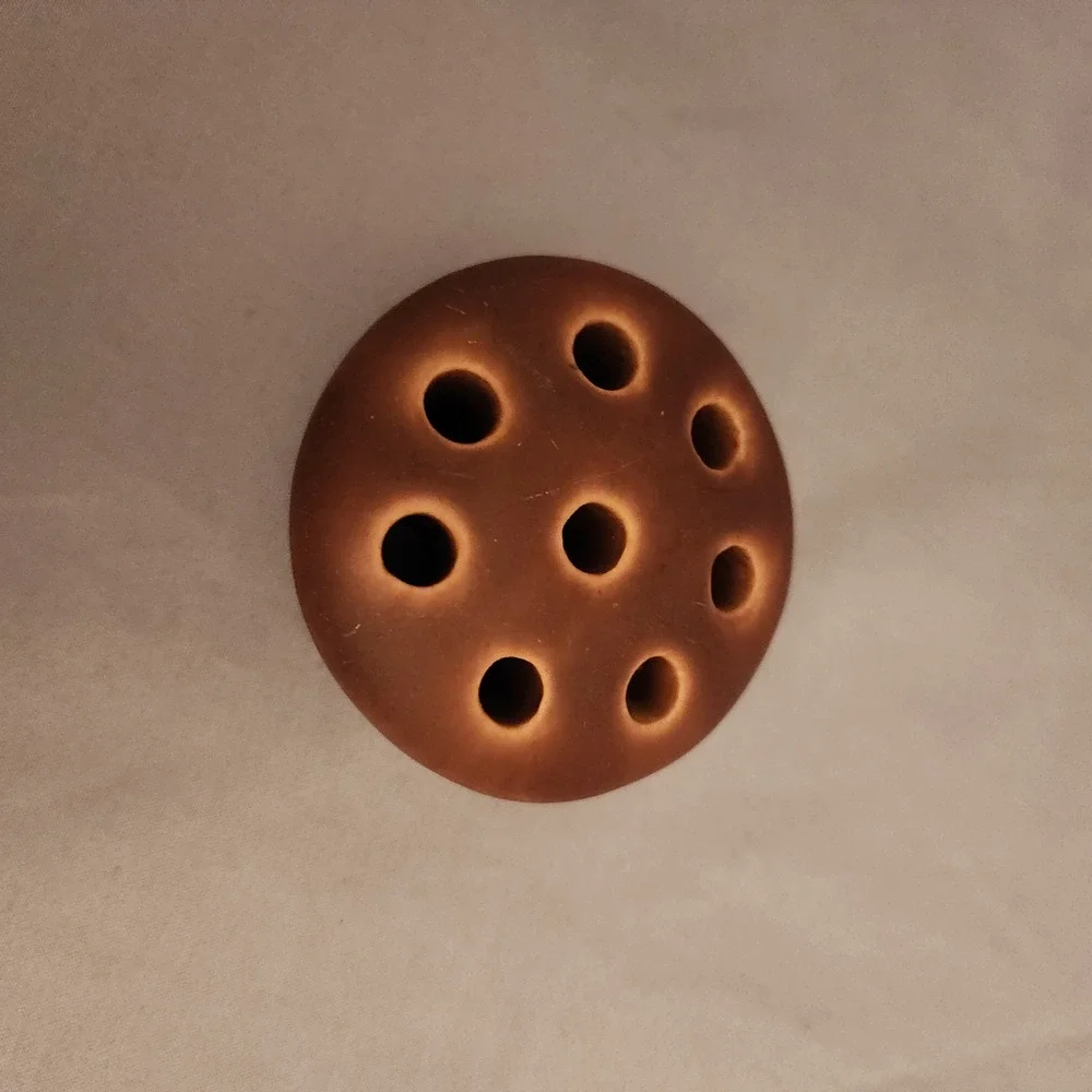 Vintage Brown Ceramic Flower‎ Frog Floral Arrangement Holder Insert